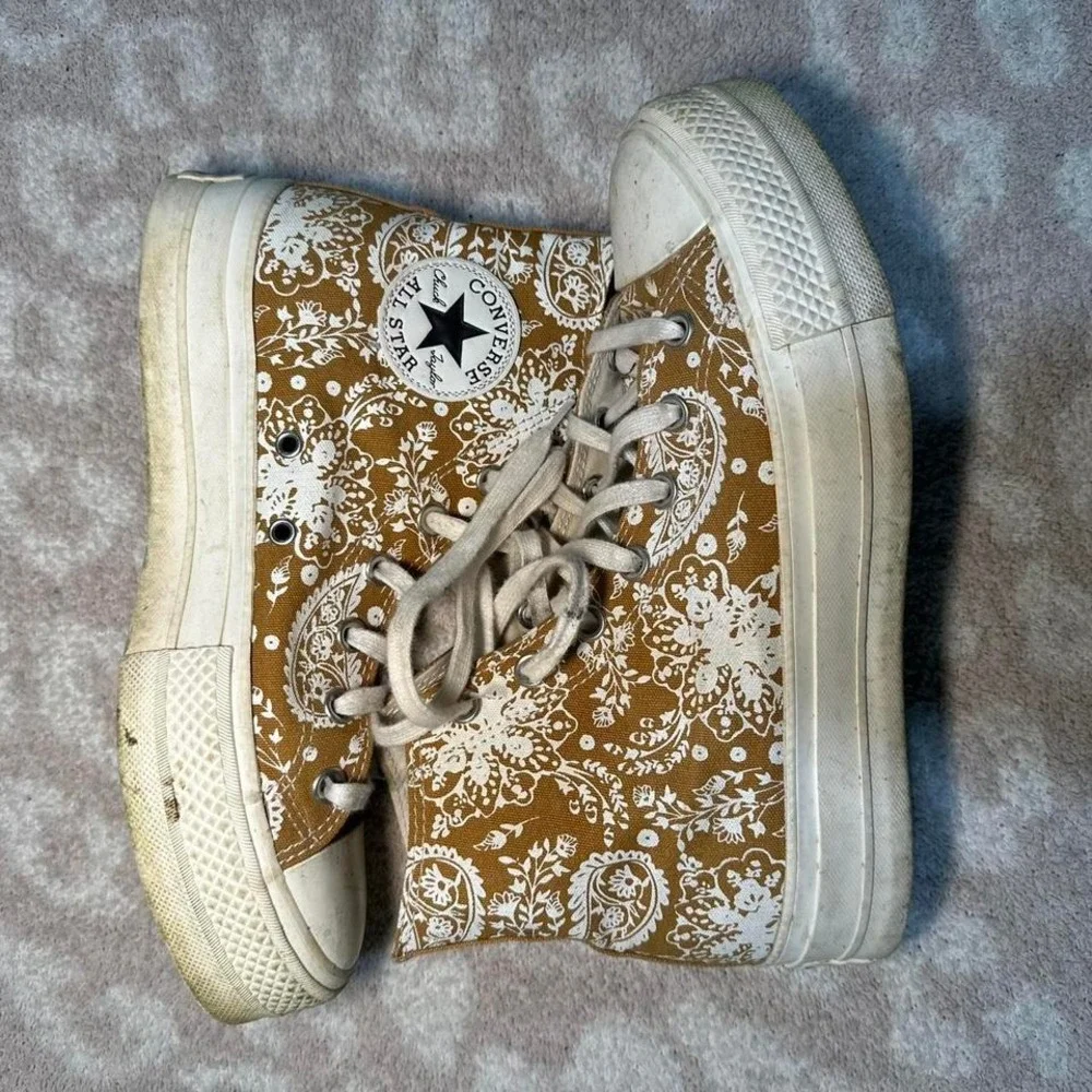 Converse Chuck Taylor All Star Platform "Golden Bandana" High Tops - Picture 2 of 5